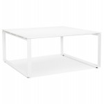 BENCH Schreibtisch moderner Besprechungstisch aus Holz (140x140 cm) LOLAN (weiß)