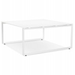 BENCH desk modern wooden meeting table (140x140 cm) LOLAN (white)