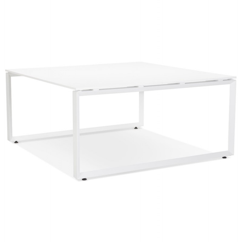 Bureau BENCH table de réunion moderne en bois (140x140 cm) LOLAN (blanc) - image 59351