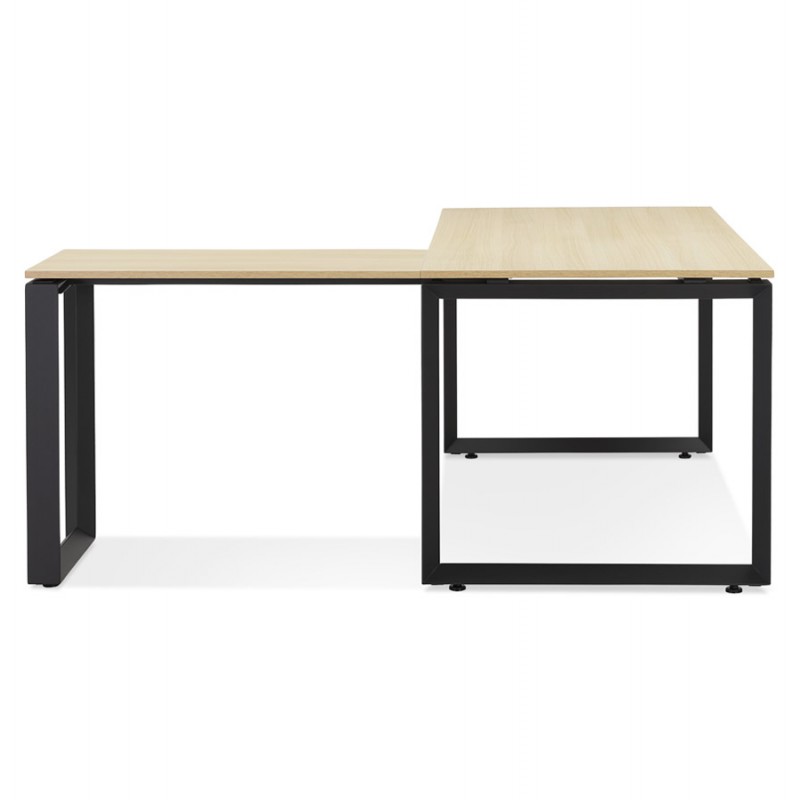 Design corner desk in wood black feet (160x170 cm) OSSIAN (natural finish) - image 59397