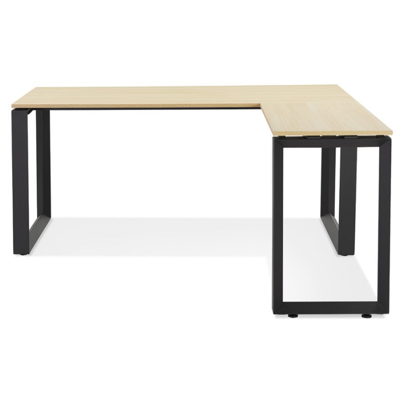 Design corner desk in wood black feet (160x170 cm) OSSIAN (natural finish) - image 59399