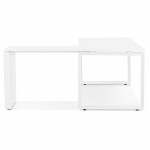 Design corner desk in wood white feet (160x170 cm) OSSIAN (white finish)