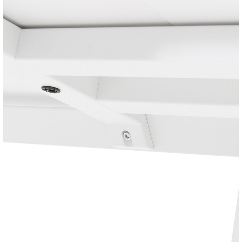 Scrivania angolare di design in legno piedini bianchi (160x170 cm) OSSIAN (finitura bianca) - image 59433