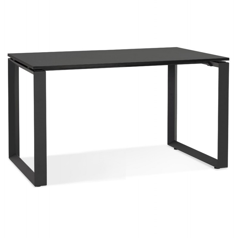 Design gerader Schreibtisch aus Holz schwarze Füße (60x120 cm) OSSIAN (schwarzes Finish) - image 59436