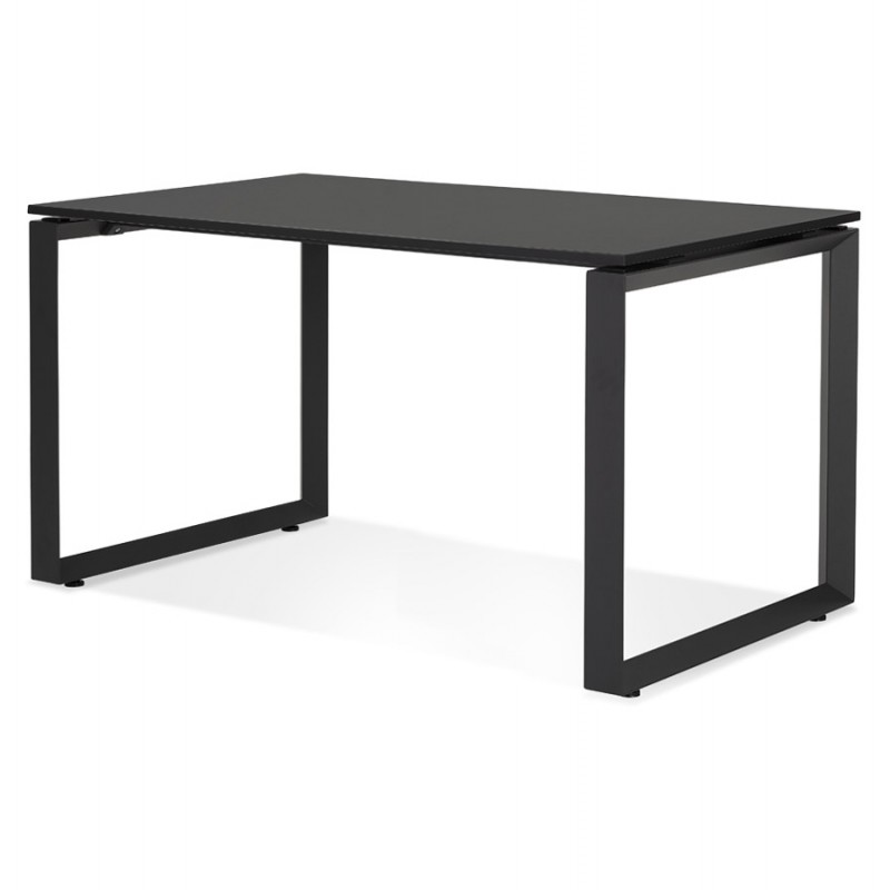 Design gerader Schreibtisch aus Holz schwarze Füße (60x120 cm) OSSIAN (schwarzes Finish) - image 59439