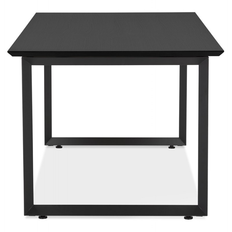 Bureau droit design en bois pieds noirs (70x130 cm) COBIE (finition noir) - image 59454