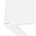 Bureau droit design en verre trempé pieds blancs (60x120 cm) OSSIAN (finition blanc)