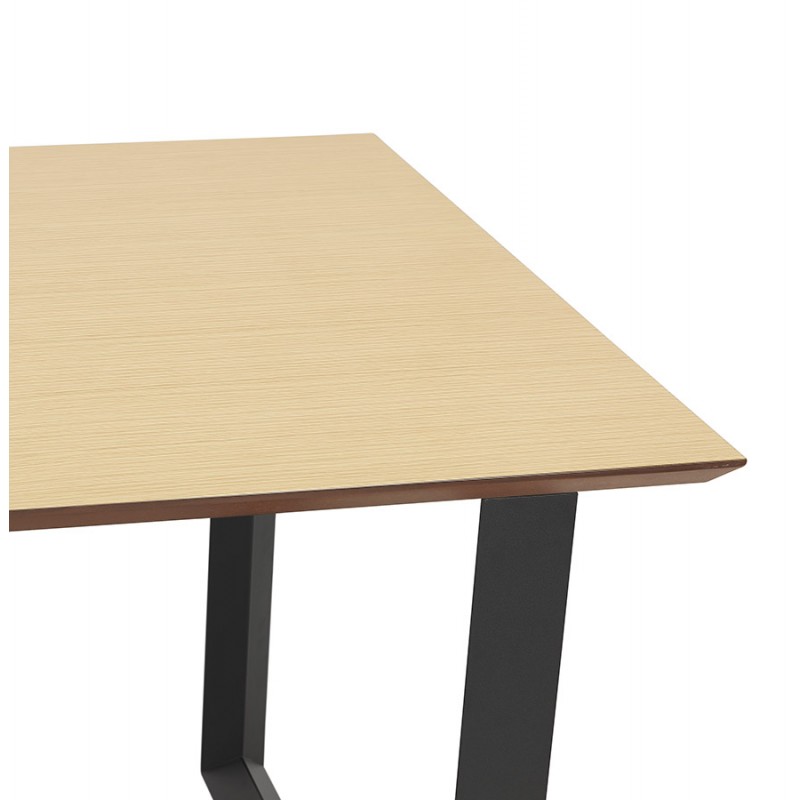 Bureau droit design en bois pieds noirs (90x180 cm) COBIE (finition naturel) - image 59520