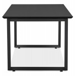 Design dritto della scrivania in legno nero piedini (90x180 cm) COBIE (finitura nera)