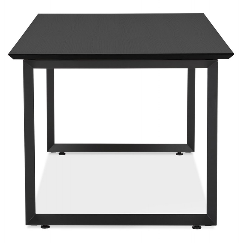 Diseño de escritorio recto en pies negros de madera (90x180 cm) COBIE (acabado negro) - image 59527