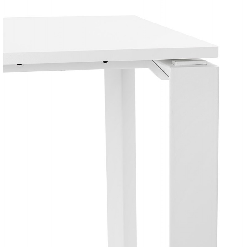 Geradliniges Schreibtischdesign weiße Holzfüße (80x160 cm) OSSIAN (weißes Finish) - image 59555