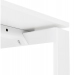 Geradliniges Schreibtischdesign weiße Holzfüße (80x160 cm) OSSIAN (weißes Finish)