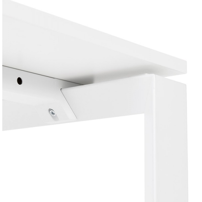 Straight desk design wooden white feet (80x160 cm) OSSIAN (white finish) - image 59557