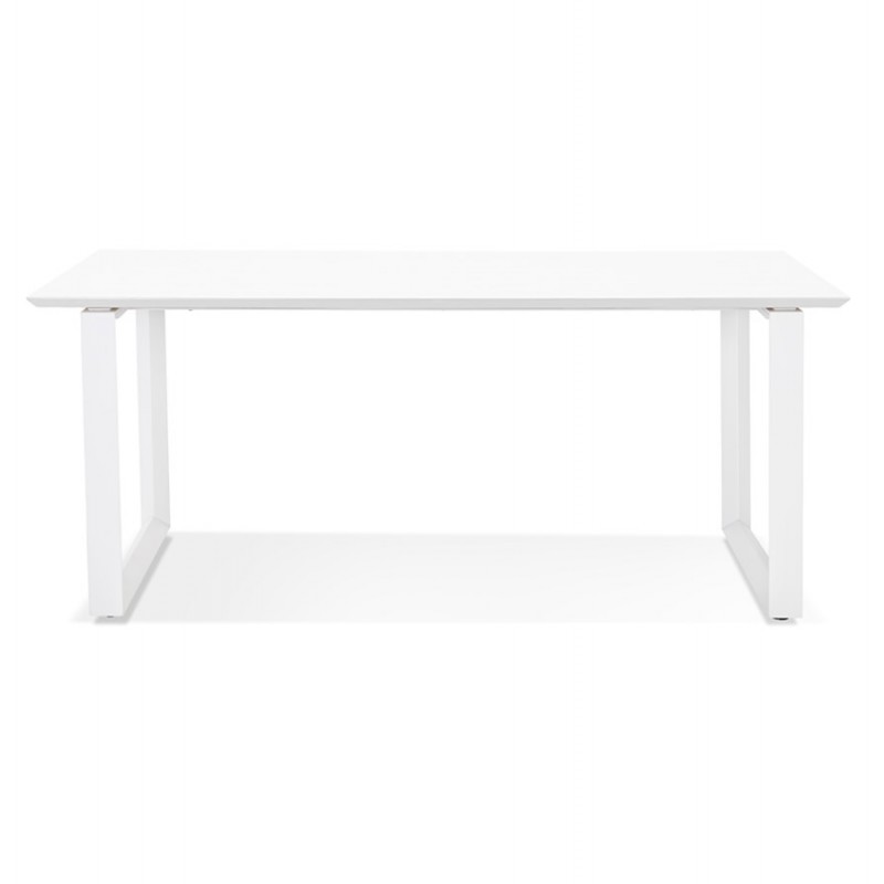 Bureau droit design en bois pieds blancs (90x180 cm) COBIE (finition blanc) - image 59561