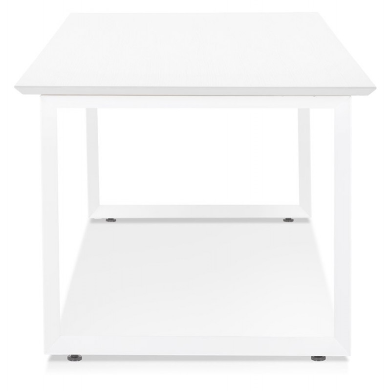 Design gerader Schreibtisch aus Holz weiße Füße (90x180 cm) COBIE (weiße Oberfläche) - image 59562