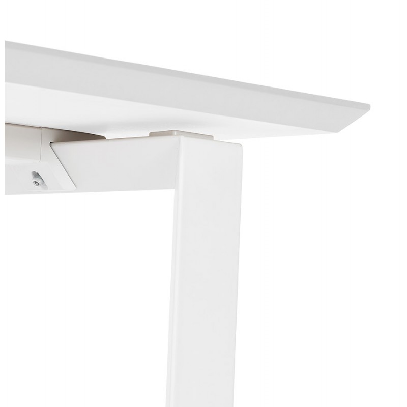 Bureau droit design en bois pieds blancs (90x180 cm) COBIE (finition blanc) - image 59565