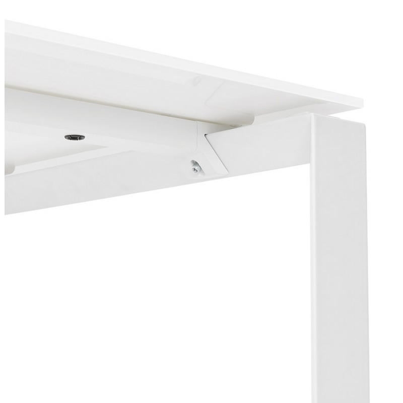 Design gerader Schreibtisch aus gehärtetem Glas weiße Füße (80x160 cm) OSSIAN (weißes Finish) - image 59585