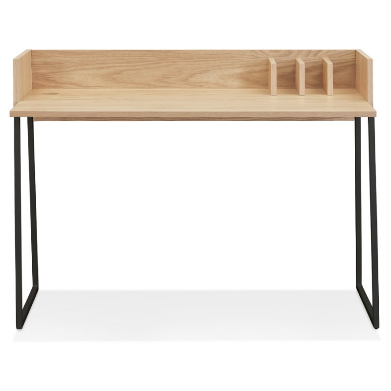 Design gerader Schreibtisch aus Holz schwarze Füße (62x120 cm) ELIOR (naturbelassen) - image 59588
