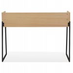 Design straight desk in wood black feet (62x120 cm) ELIOR (natural finish)