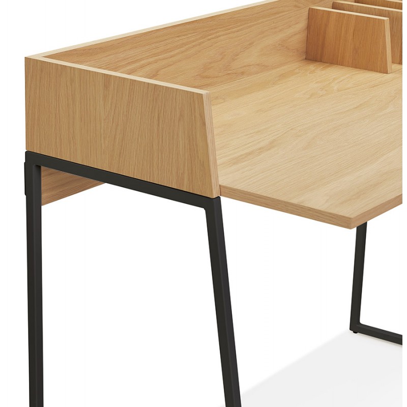 Design straight desk in wood black feet (62x120 cm) ELIOR (natural finish) - image 59598