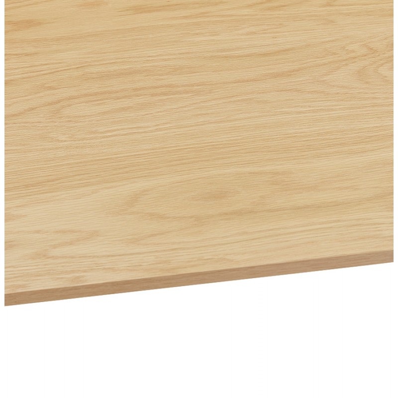 Bureau droit design en bois pieds blancs (62x120 cm) ELIOR (finition naturel) - image 59608