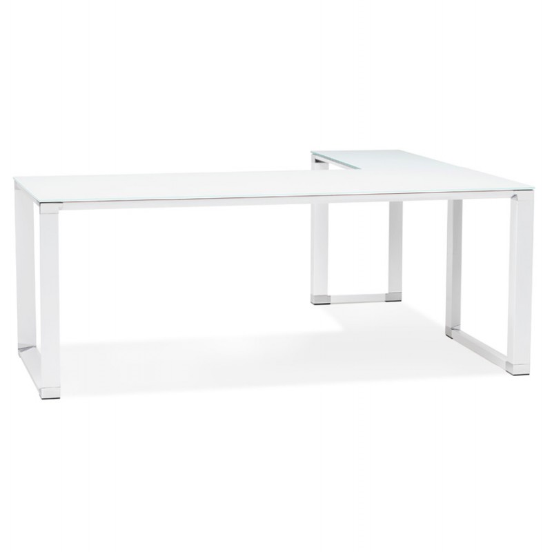 Design corner desk in tempered glass (200x200 cm) MASTER (white finish) - image 59626