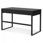 Design gerader Schreibtisch aus Holz schwarze Füße (60x120 cm) ADDISON (schwarzes Finish)