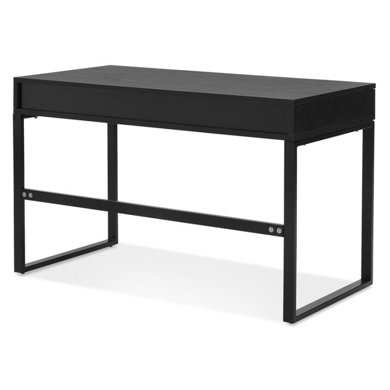 Design gerader Schreibtisch aus Holz schwarze Füße (60x120 cm) ADDISON (schwarzes Finish) - image 59637