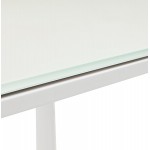 Bureau droit design en verre trempé (100x200 cm) BOIN (finition blanc)