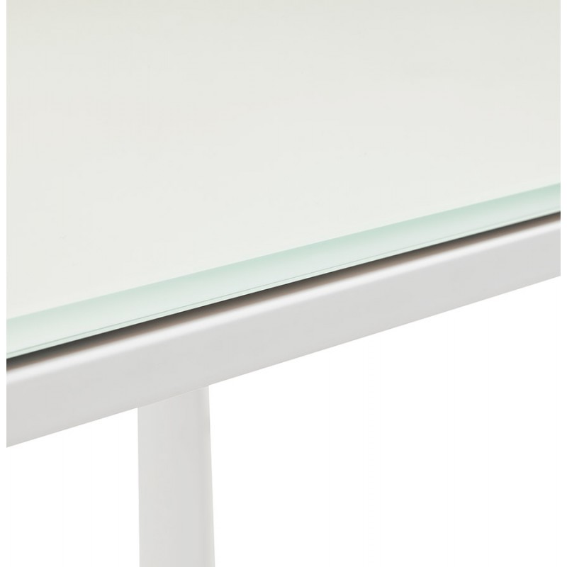 Design straight desk in tempered glass (100x200 cm) BOIN (white finish) - image 59711