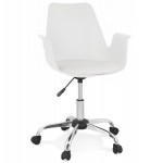 Chaise de bureau avec accoudoirs LORENZO (blanc)