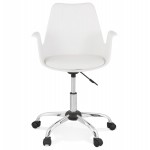 Chaise de bureau avec accoudoirs LORENZO (blanc)