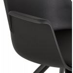 Chaise de bureau avec accoudoirs sur roulettes AMADEO (noir)