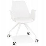 Office chair with armrests on wheels AMADEO (white)