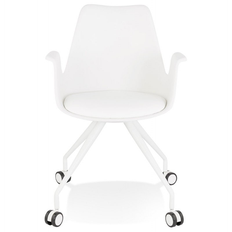 Chaise de bureau avec accoudoirs sur roulettes AMADEO (blanc) - image 59834