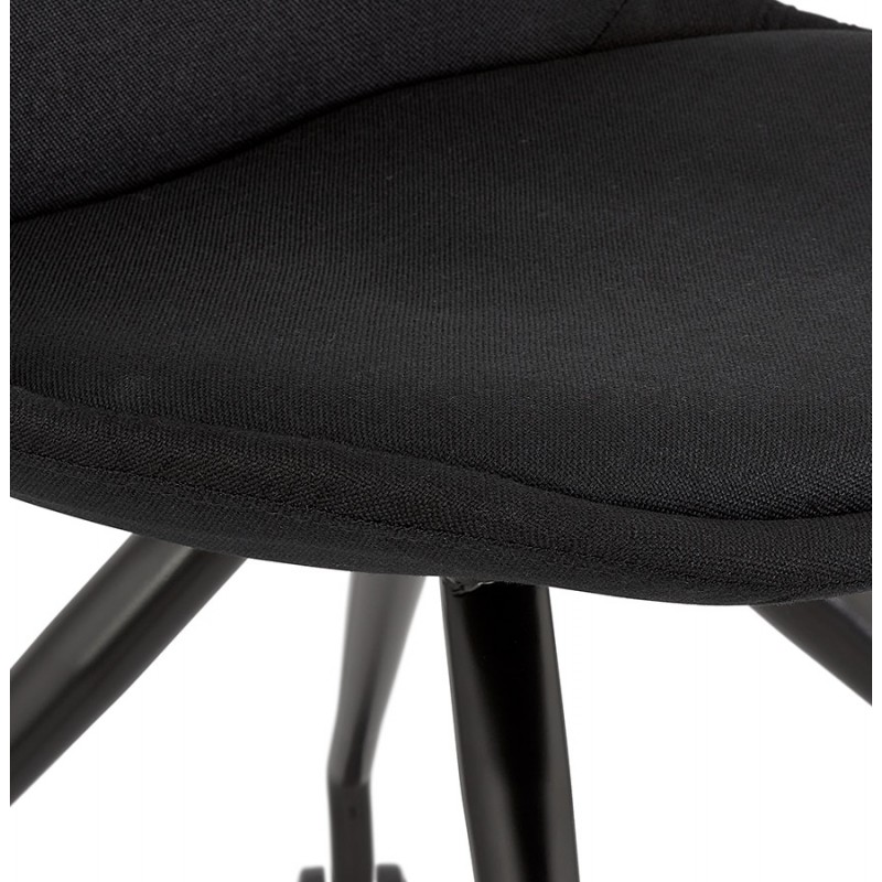 Chaise de bureau design sur roulettes en tissu ARISTIDE (noir) - image 59849