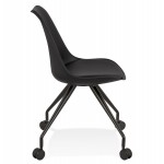 Chaise de bureau design sur roulettes ALVIZE (noir)