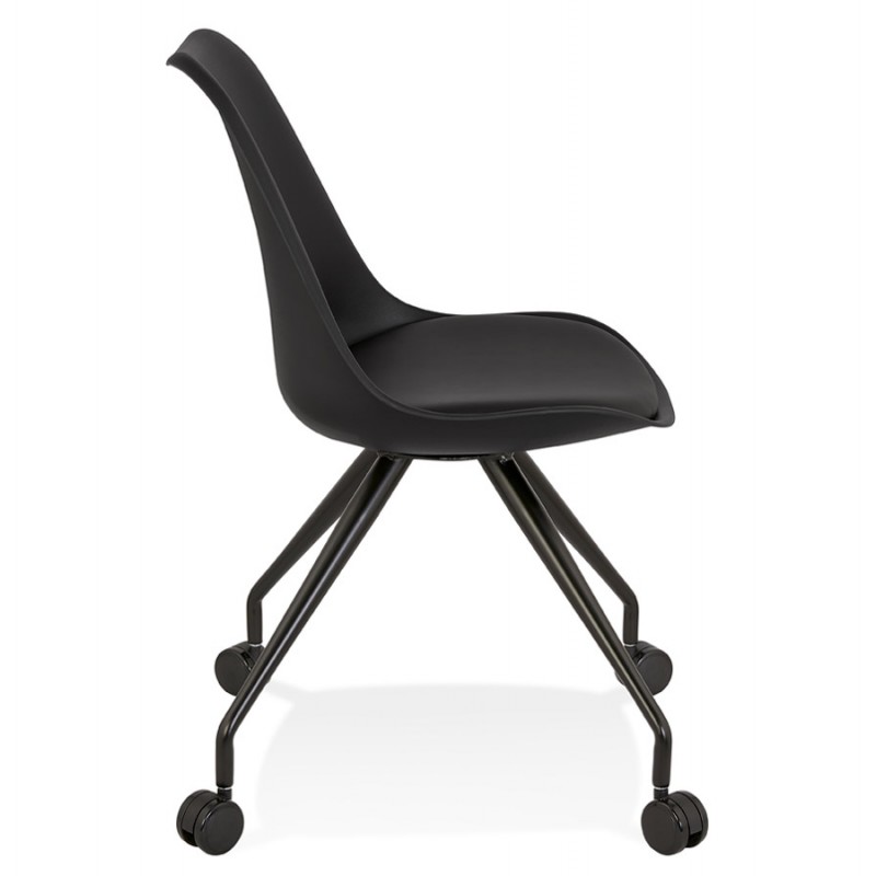 Chaise de bureau design sur roulettes ALVIZE (noir) - image 59854