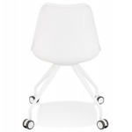 Chaise de bureau design sur roulettes ALVIZE (blanc)