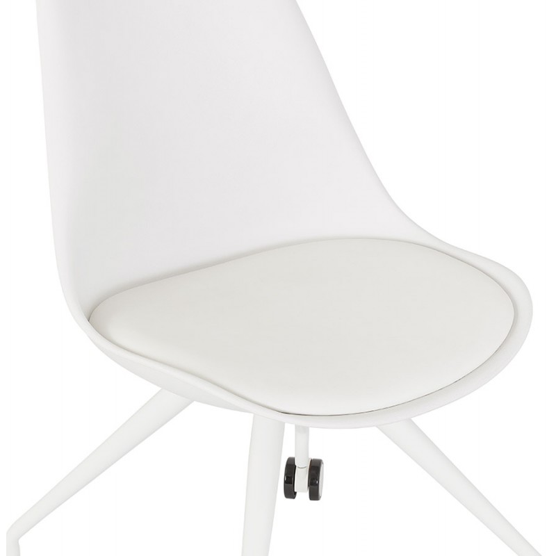 Chaise de bureau design sur roulettes ALVIZE (blanc) - image 59884