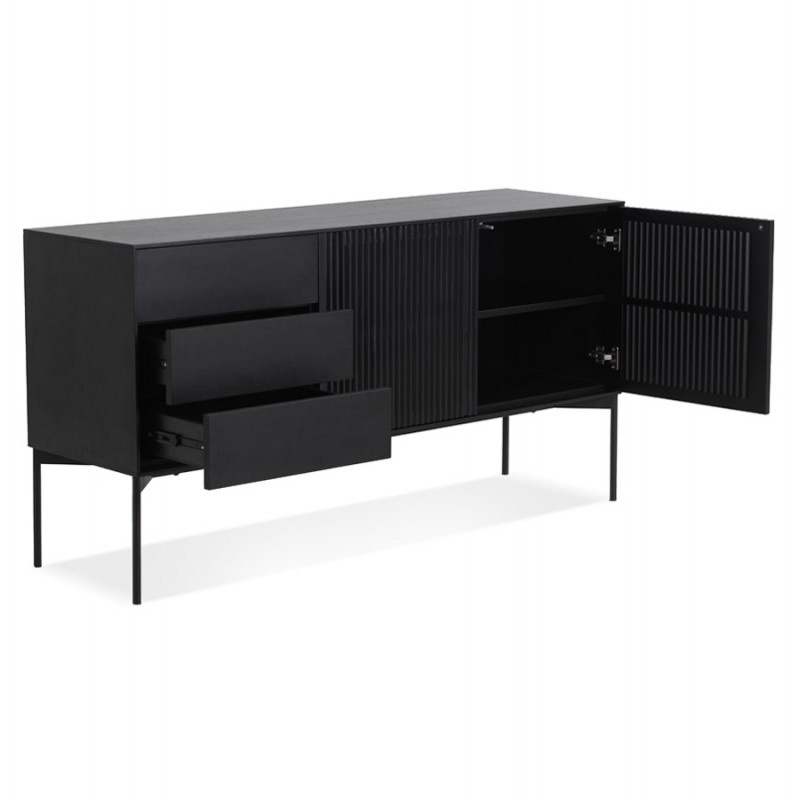 Sideboard 2 doors 3 drawers 160 cm ALONZO (black) - image 59890