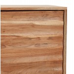 Buffet 3 portes en bois d'acacia 147 cm VERO (naturel, noir)