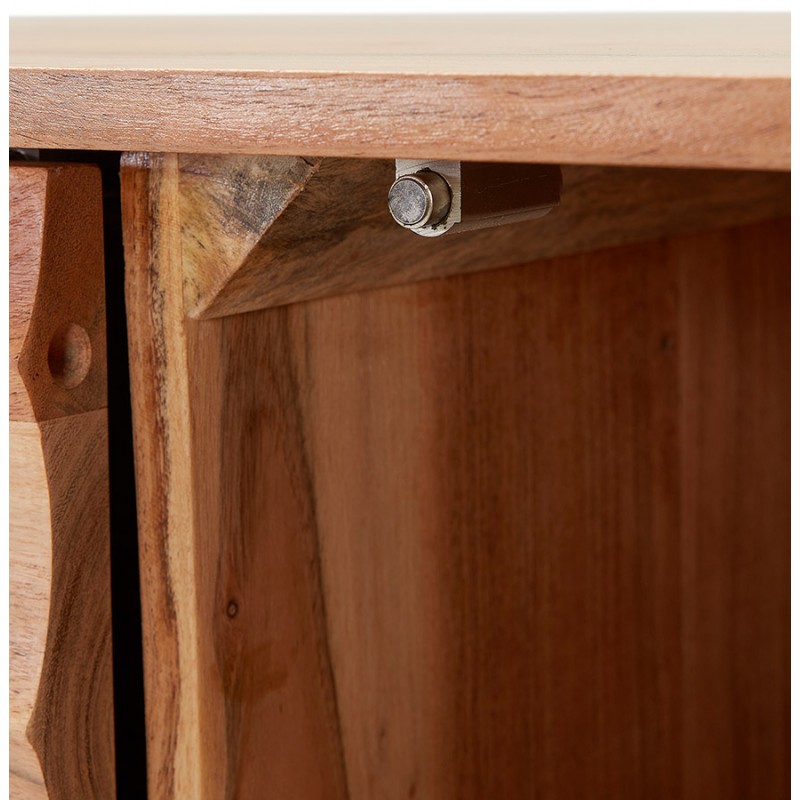 Aparador 3 puertas en madera de acacia 147 cm VERO (natural, negro) - image 59910