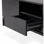 Meuble TV 2 portes, 1 tiroir, 1 niche 150 cm PACO (noir)