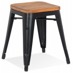 PEPITO industrial low stool (natural, black)