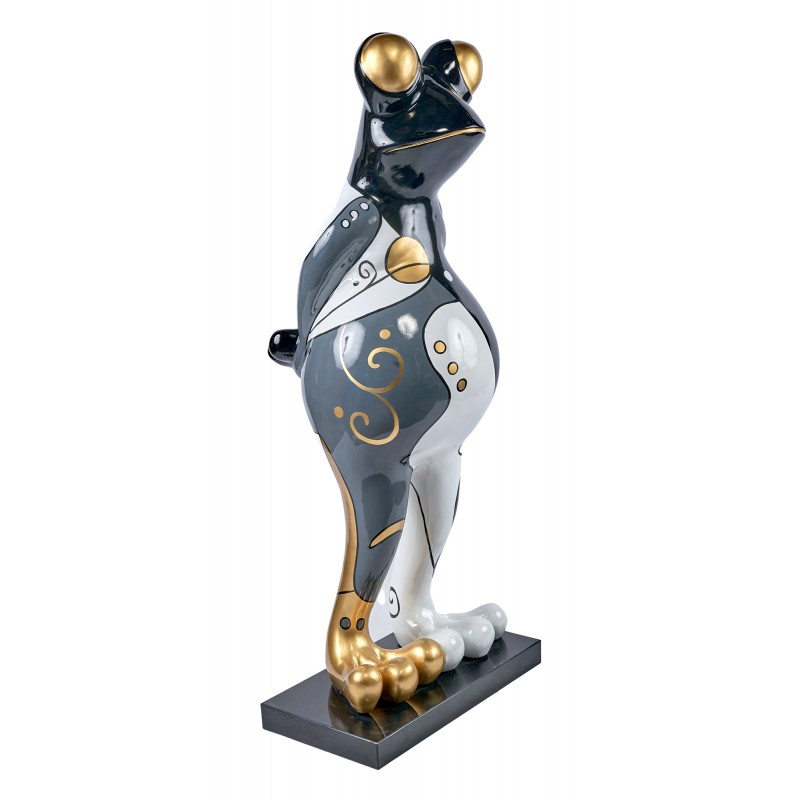 Decorative resin statue FROG (H145 cm) (white, grey, gold) - image 59992