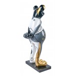 Decorative resin statue FROG (H145 cm) (white, grey, gold)