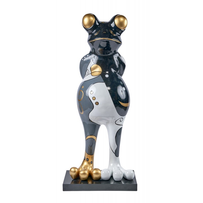 Decorative resin statue FROG (H145 cm) (white, grey, gold) - image 59996