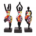 Set mit 3 dekorativen Harzstatuen DANCERS (H40 cm) (mehrfarbig)