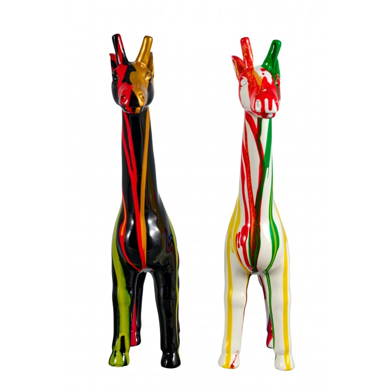 Set of 2 Decorative statues in GIRAFONS resin (H35 cm) (multicolored) - image 60108